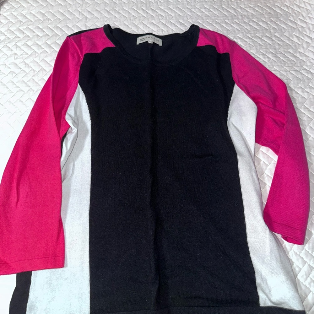 Jones New York Colorblock Long Sleeve Shirt